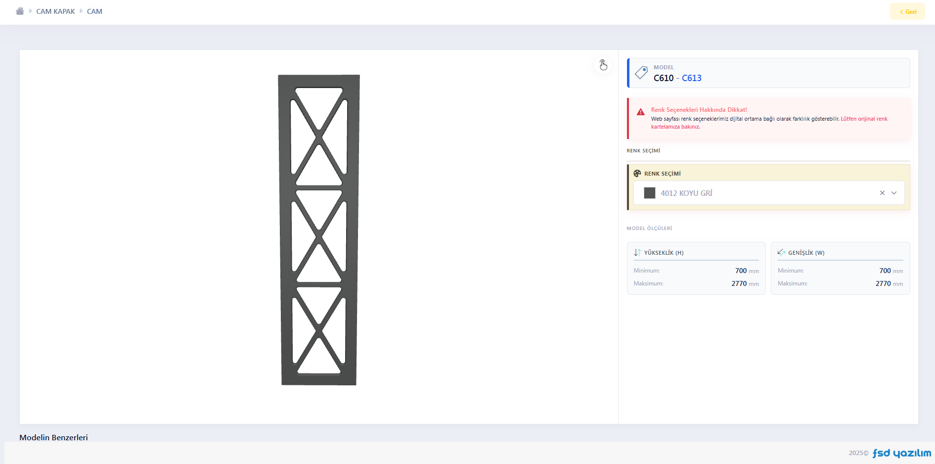 3D Dijital Katalog — cam kapak modeli