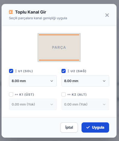 Online Optimizasyon — toplu kanal girişi